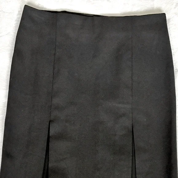 ZARA Collection NEW! Double Front Slits Black Wool Midi Straight Skirt--M - Picture 4 of 13